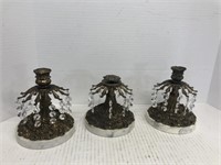 Vintage candleholders with marble bases