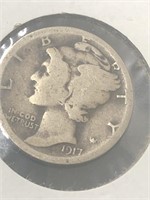 1917 mercury silver dime