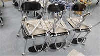 6 Black Rolling Chairs