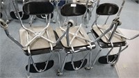 6 Black Rolling Chairs