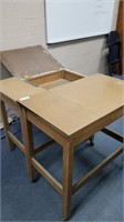 2 wood desks