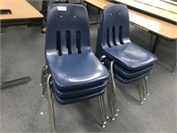6 blue chairs
