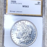 1889 Morgan Silver Dollar PCI - MS63 SLANTED DATE