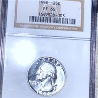 1950 Washington Silver Quarter NGC - PF66