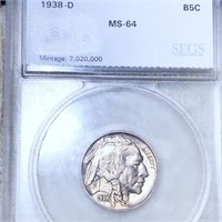 1938-D Buffalo Head Nickel SEGS - MS64