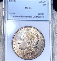 1897-S Morgan Silver Dollar NNC - MS64