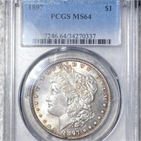 1897 Morgan Silver Dollar PCGS - MS64