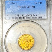 1856-S $2.50 Gold Quarter Eagle PCGS - AU50