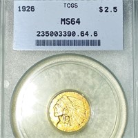 1926 $2.50 Gold Quarter Eagle TCGS - MS64