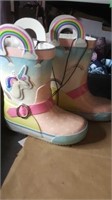 Little girls unicorn warm line boots size 6