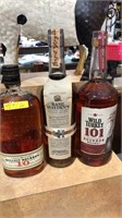 3 Bottles Unopened Bulleit Bourbon, Basil Hayden's
