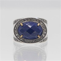 Sterling Silver 7 Ct Blue Lapis Lazuli Ring