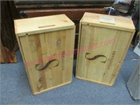 (2) Sebastiani merlot wine boxes w/ lids (larger)