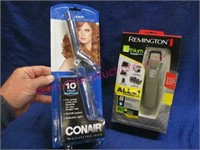 New Conair curling iron & used grooming trimmer