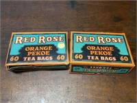 2 Red Rose Tea Bags Empty Boxes