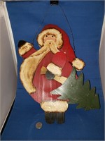 WOOD HANGING SNOWMAN WITH MOVABLE TREE