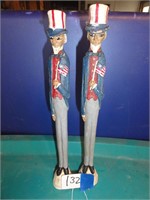 Two Wooden Uncle Sams (11")