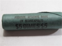 1964 D BU Grade Roosevelt Dimes Old Bank Wrapped