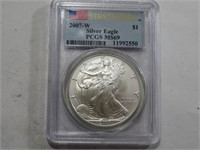 2007 W MS 69 PCGS US Silver Eagle