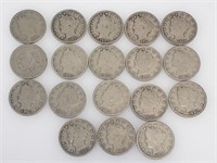 18 - US Liberty V Nickels Mixed Dates