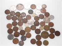 Large Lot of Foreign Coins - Some Silver
