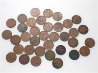 Lot of 36 Mixed Date/Condition Wheat Pennies