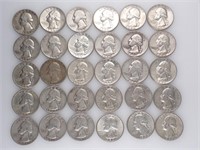 30 1950's US Washington Silver Quarters