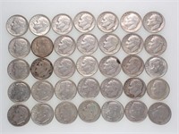 35 US Roosevelt Silver Dimes