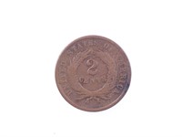 1865 US 2 Cent Coin