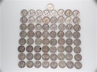 65 US Mercury Silver Dimes