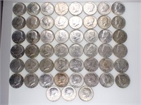 51 1965 to 70 US Kennedy Silver Half Dollars