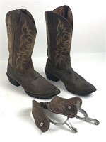 Spurs & Justin Western Boots Size 10.5 D