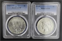 1923 AU55 Peace Silver Dollar