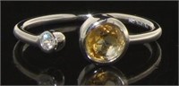 Bezel Set 3/4 ct Golden Citrine Designer Ring