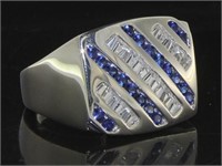Men's 2.50 ct Blue & White Sapphire Ring