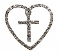 14kt Gold 1.00 ct Diamond Heart/Cross Pendant