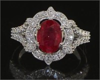 14K Gold 3.24 ct Ruby & Diamond Ring