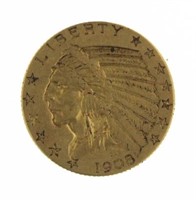 1908 Indian Head $5.00 Gold Half Eagle