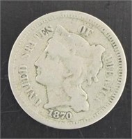 1870 Liberty 3 Cent Nickel