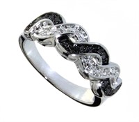 Genuine Black & White Diamond Designer Ring
