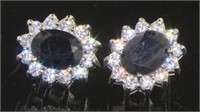 Genuine 4.00 ct Oval Sapphire Earrings