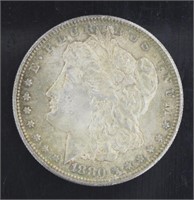 1880-S BU Rainbow Toned Morgan Silver Dollar