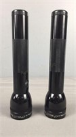 2x Maglite 2 Cell Incandescent Metal Flashlight