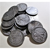 (20) Walking Liberty Half Dollars - 90% Silver