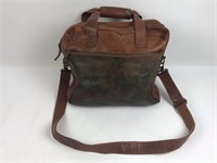 Leather/Camo Cowboys Messenger Bag 15"