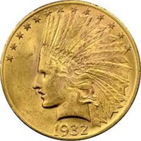 1932 $10 Gold Indian Eagle CH BU