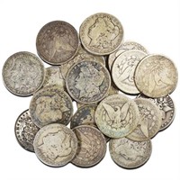 (20) Morgan Silver Dollars Mixed Date and Grade
