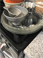 Pyrex Round Casseroles and old Tinware