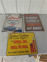 3 ASSTD METAL MAN CAVE SIGNS