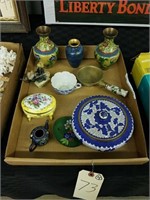 CHINESE CLOISONNE & OTHER SERVING PCS